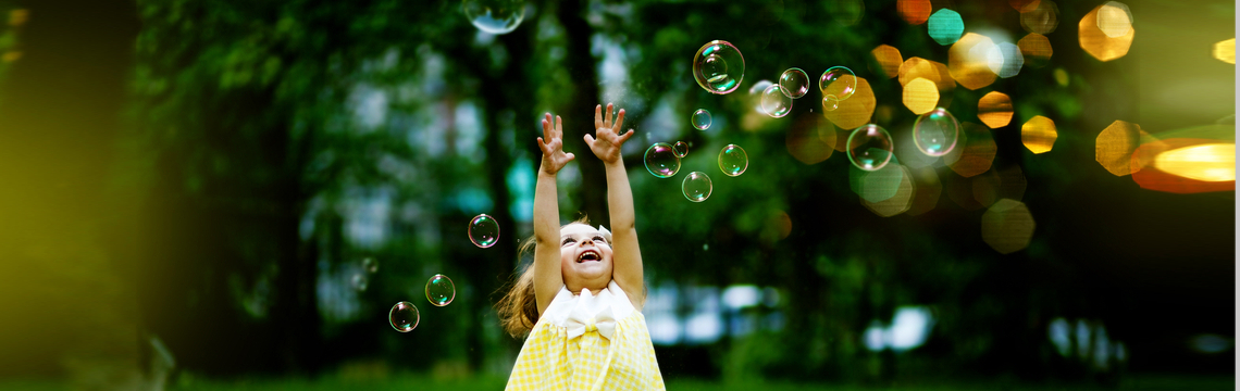 girls with bubbles