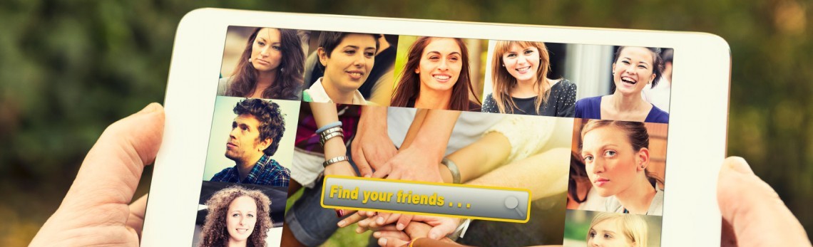 browsing a social media site on a tablet