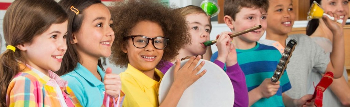 school age children with instruments
