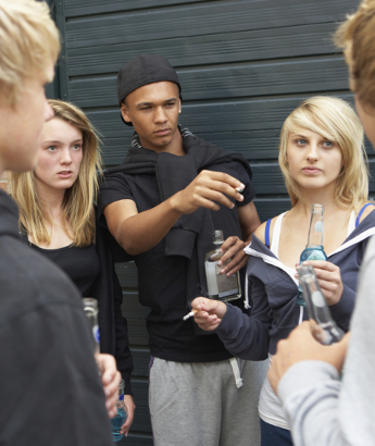 teens drinking and smoking