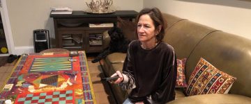 woman with a remote control