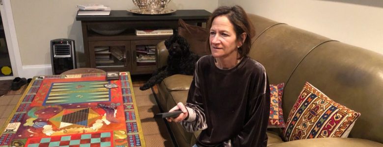 woman with a remote control