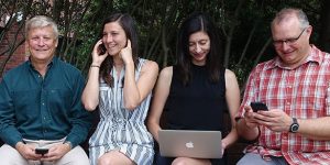 cmch team members with their devices