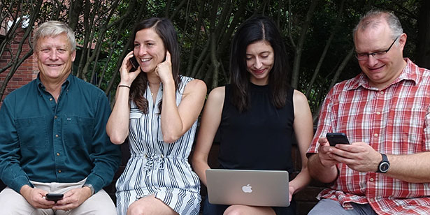 cmch team members with their devices