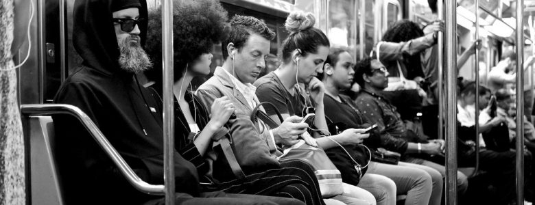 busy cummuter subway car