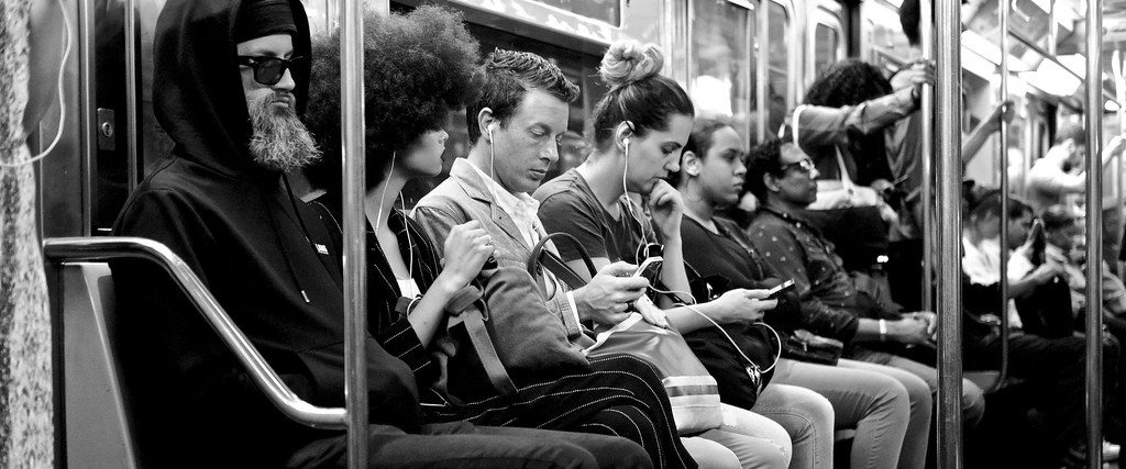 busy cummuter subway car