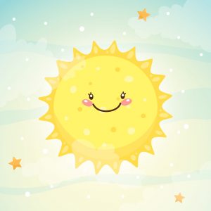 Cartoon sun smiling
