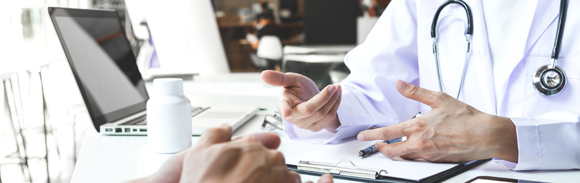 hands of a physician offering help